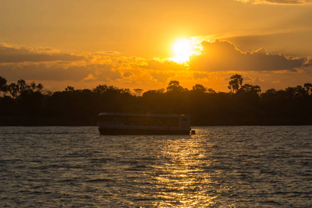 Boat safari at sunset